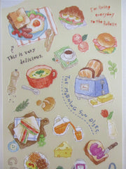 Cute Kawaii Mind Wave Food Sketch series - Breakfast Toast Egg Cereal Jam Bagel Croissant Juice Milk Fruit Sticker Sheet - for Journal Planner Craft Diary Gift Schedule Scrapbook Agenda Notebook