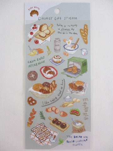 Cute Kawaii Mind Wave Food Sketch series - Bread Bakery Warm Bake Kitchen Oven Calm Afternoon Sticker Sheet - for Journal Planner Craft Diary Gift Schedule Scrapbook Agenda Notebook