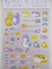 Cute Kawaii Mind Wave Feel Just Fine series - Cat Tabby Kitten Kitty Feline Pet Animal Sticker Sheet - for Journal Planner Craft Diary Gift Schedule Scrapbook Agenda Notebook