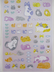Cute Kawaii Mind Wave Feel Just Fine series - Cat Tabby Kitten Kitty Feline Pet Animal Sticker Sheet - for Journal Planner Craft Diary Gift Schedule Scrapbook Agenda Notebook