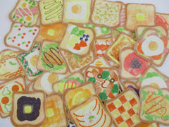 Cute Kawaii Saien Fruit Vegetable Healthy Toast Sandwich Food Hungry Snack Breakfast theme Flake Sack Stickers - 40 pcs