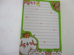 Cute Kawaii HTF Vintage Collectible Q-Lia Diecut Stack Food theme Dog 4 x 6 Inch Notepad / Memo Pad - Stationery Designer Paper Collection