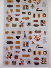 Cute Kawaii Shinzi Katoh Sticker Sheet - B - Bakery Cookie Sweets Doughnut Biscuit Cafe Cozy Relax Snack - for Diary Journal Planner Craft Organizer Schedule Decor Gift