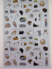 Cute Kawaii Shinzi Katoh Sticker Sheet - C - Cat Tabby Kitty Feline Pet - for Diary Journal Planner Craft Organizer Schedule Decor Gift