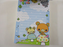 Cute Kawaii HTF Vintage Collectible Crux Bear Mushroom 4 x 6 Inch Notepad / Memo Pad - Stationery Designer Paper Collection