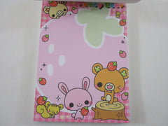 Cute Kawaii HTF Vintage Collectible Crux Bear Mushroom 4 x 6 Inch Notepad / Memo Pad - Stationery Designer Paper Collection