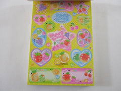 Cute Kawaii HTF Vintage Collectible Crux Pastel Fruity 4 x 6 Inch Notepad / Memo Pad - Stationery Designer Paper Collection