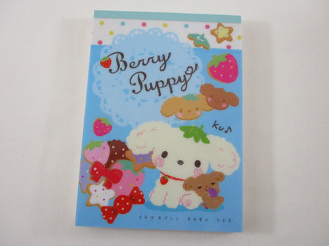 Cute Kawaii Rare HTF Vintage San-X Berry Puppy 4 x 6 Inch Notepad / Memo Pad - A - Stationery Designer Paper Collection