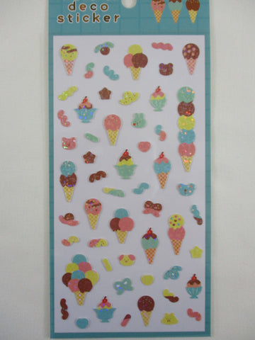 Cute Kawaii World Craft Yumyum Food Series - Ice Cream - Sticker Sheet - for Journal Planner Craft