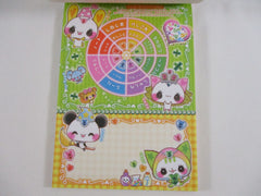 Cute Kawaii HTF Vintage Collectible Crux Cat and Panda 4 x 6 Inch Notepad / Memo Pad - Stationery Designer Paper Collection