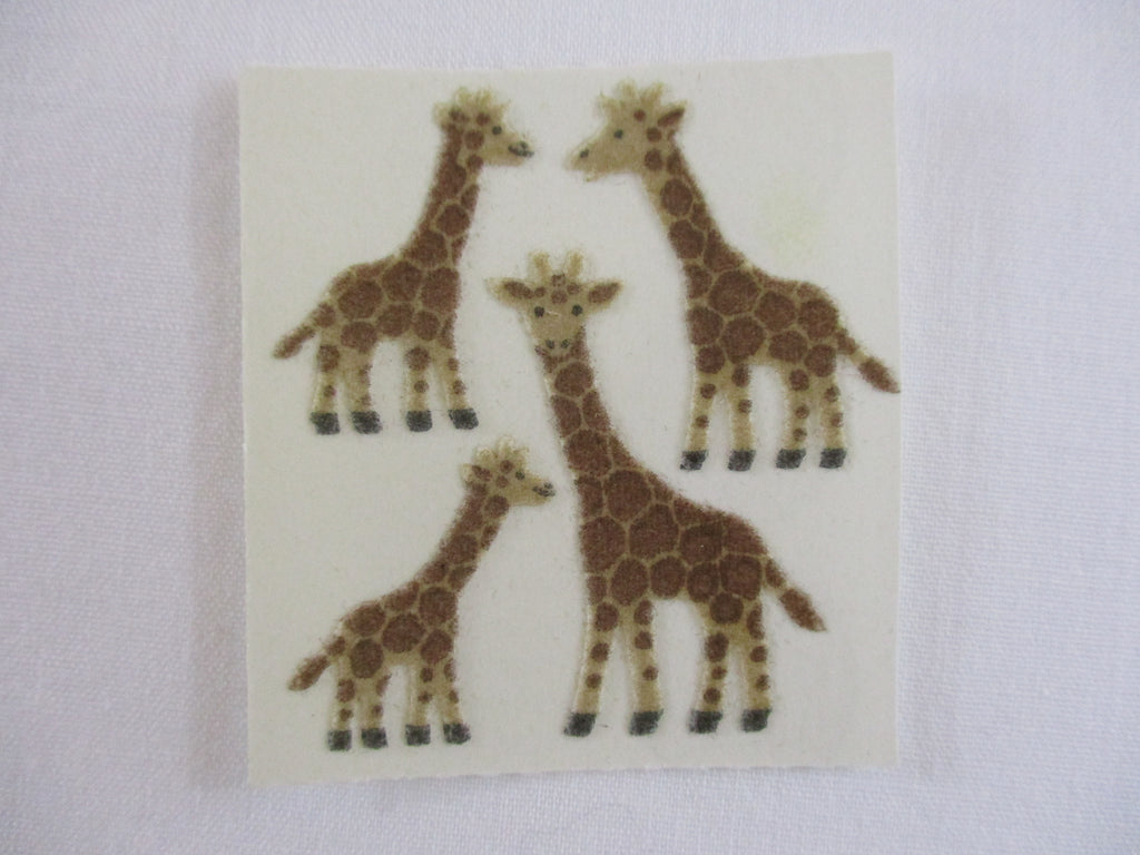 Sandylion Giraffe Fuzzy Sticker Sheet / Module - Vintage & Collectible
