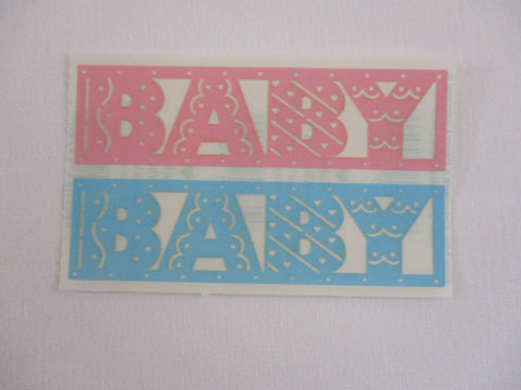 Mrs Grossman Baby Pink Blue Sticker Sheet / Module - Vintage & Collectible - Stationery Journal Scrapbook Diary Notebook Planner Schedule Gift