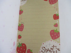 Cute Kawaii HTF Collectible Rare Vintage Q-lia Sweetie Berry 4 x 6 Inch Notepad / Memo Pad - Stationery Designer Paper Collection