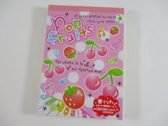 Cute Kawaii HTF Vintage Collectible Q-lia Pop Fruits 4 x 6 Inch Notepad / Memo Pad - Stationery Designer Paper Collection