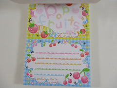 Cute Kawaii HTF Vintage Collectible Q-lia Pop Fruits 4 x 6 Inch Notepad / Memo Pad - Stationery Designer Paper Collection