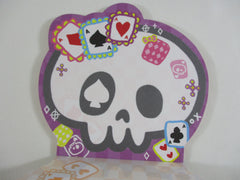 Cute Kawaii HTF Rare Collectible Q-lia Skull Halloween Diecut 4 x 6 Inch Notepad / Memo Pad - Stationery Designer Paper Collection