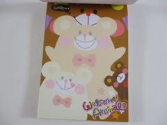 Cute Kawaii HTF Vintage Collectible Q-lia Bear friends Welcome Animal 4 x 6 Inch Notepad / Memo Pad - Stationery Designer Paper Collection