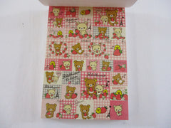 Rare ❤︎ Vintage *ੈ✩‧₊˚ Collectible ✿ Gift - Cute Kawaii San-X Rilakkuma Bear La Fraise Strawberry A 4 x 6 Inch Notepad / Memo Pad - Stationery Designer Paper Collection 2014