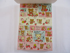 Rare ❤︎ Vintage *ੈ✩‧₊˚ Collectible ✿ Gift - Cute Kawaii San-X Rilakkuma Bear La Fraise Strawberry B 4 x 6 Inch Notepad / Memo Pad - Stationery Designer Paper Collection 2014