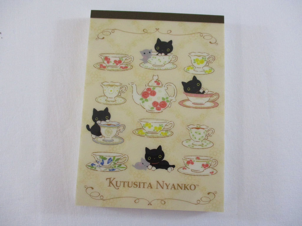 Rare ❤︎ Vintage *ੈ✩‧₊˚ Collectible ✿ Gift - Cute Kawaii San-X Kutusita Nyanko Cat Teatime A 4 x 6 Inch Notepad / Memo Pad - Stationery Designer Paper Collection 2015