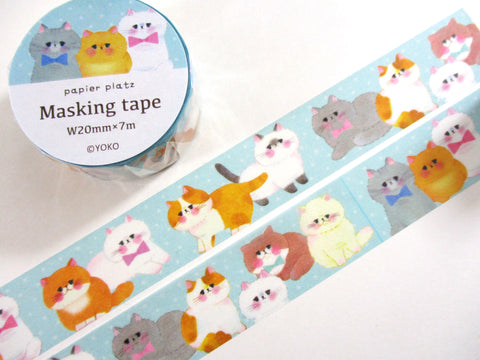 Cute Kawaii Papier Platz Washi / Masking Deco Tape - Cat Feline Pet Kitten - for Scrapbooking Journal Planner Craft
