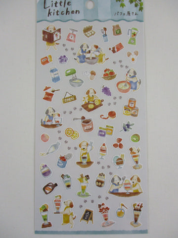 Cute Kawaii MW Animal Little Kitchen - B - Dog Bake Egg Ice Cream Cheese Sticker Sheet - for Journal Planner Craft Organizer Schedule Decor