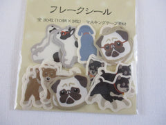 Cute Kawaii Hamamonyo Flake Stickers Sack - Dog Pug Pup Favority Pet - for Journal Diary Planner Agenda Schedule Scrapbook Craft Gift