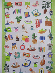 Cute Kawaii Mind Wave Pop Bright Color Series Sticker Sheet - Green Room Home Interior Cozy Time Book Music for Journal Planner Craft Diary Gift Schedule
