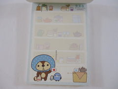 Rare ❤︎ Vintage *ੈ✩‧₊˚ Collectible ✿ Gift - Cute Kawaii San-X Raccoon Sweet Cherry Tea Time B Red Panda 4 x 6 Inch Notepad / Memo Pad Diary Journal - Stationery Designer Paper Collection