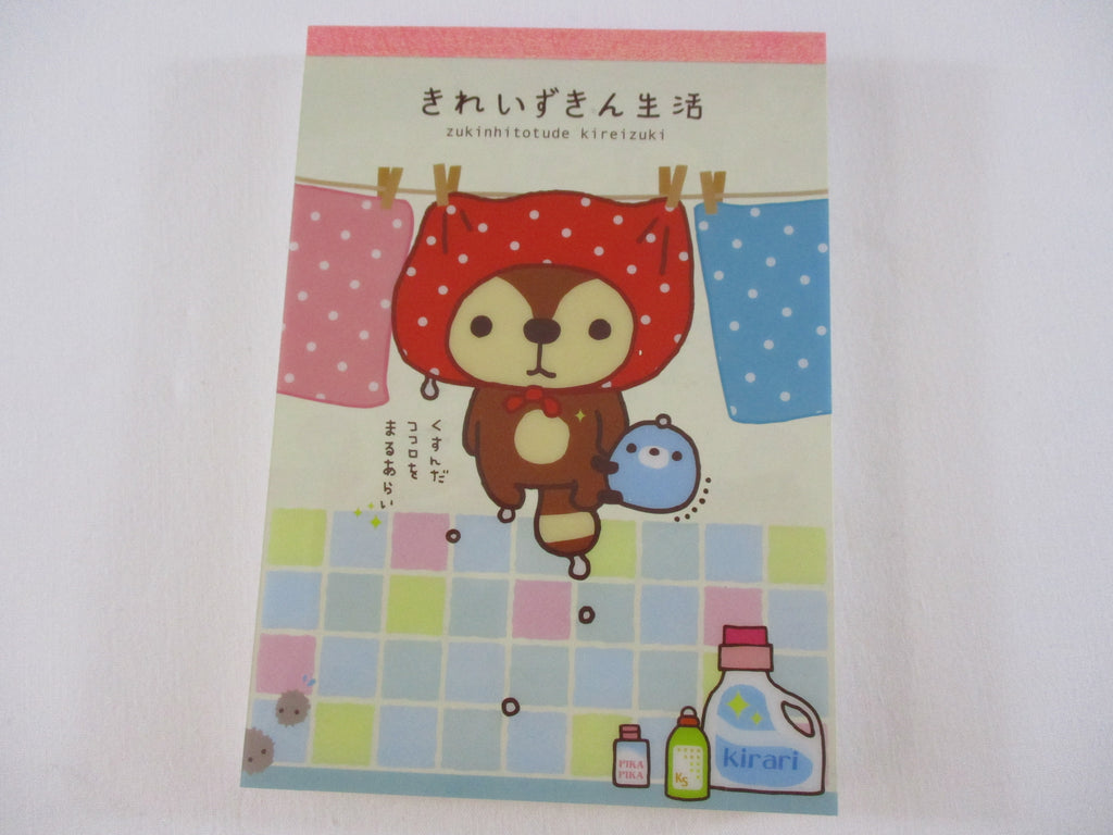 Rare ❤︎ Vintage *ੈ✩‧₊˚ Collectible ✿ Gift - Cute Kawaii San-X Raccoon Sweet D Red Panda 4 x 6 Inch Notepad / Memo Pad Diary Journal - Stationery Designer Paper Collection