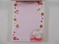 Cute Kawaii Rare HTF Vintage San-X Berry Puppy 4 x 6 Inch Notepad / Memo Pad - F - Stationery Designer Paper Collection