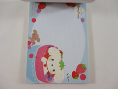 Cute Kawaii Rare HTF Vintage San-X Berry Puppy 4 x 6 Inch Notepad / Memo Pad - F - Stationery Designer Paper Collection