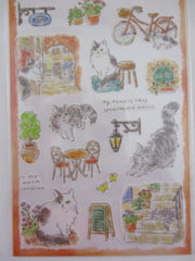 Cute Kawaii Mind Wave Cat Tabby Daily Scenery Sticker Sheet A Scenic Walk in the Neighborhood - for Journal Planner Diary Craft Gift Schedule Notebook Creative Art