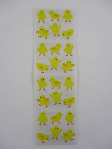 Mrs Grossman 2 x 6.5 Baby Chicks Animal Sticker Sheet / Module - Vintage & Collectible - Stationery Journal Scrapbook Diary Notebook Planner Schedule Gift