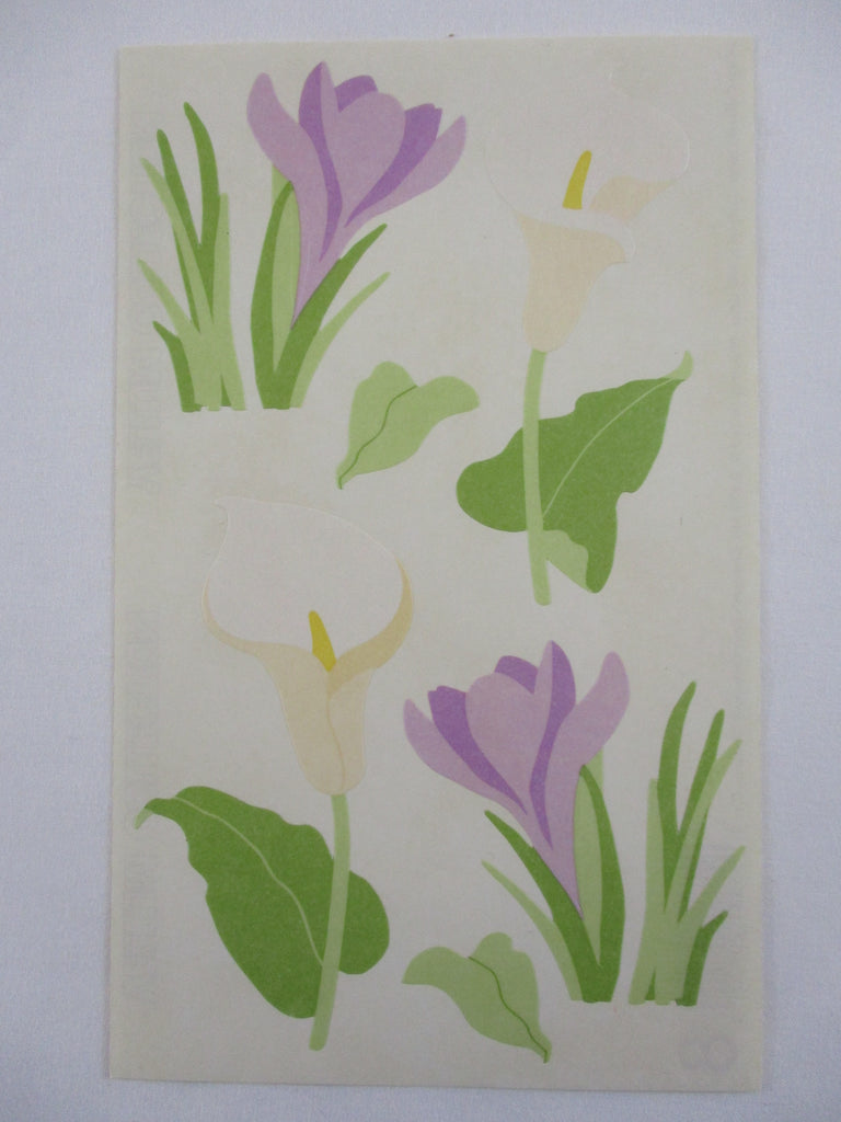 Mrs Grossman Vellum Collection series 4 x 6.5 Flower Callas & Crocus Sticker Sheet / Module - Vintage & Collectible 2002