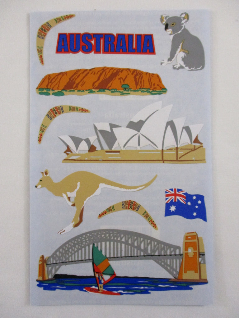 Mrs Grossman 4 x 6.5 Destinations - Australia Sticker Sheet - Vintage & Collectible