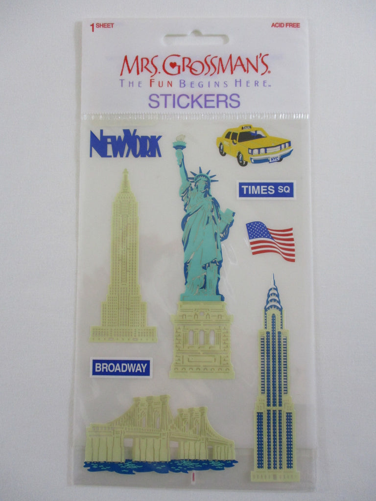 Mrs Grossman 4 x 6.5 Destinations New York Sticker Sheet - Vintage & Collectible