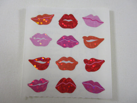Sandylion Lips Love Valentine Glitter Sticker Sheet / Module - Vintage & Collectible