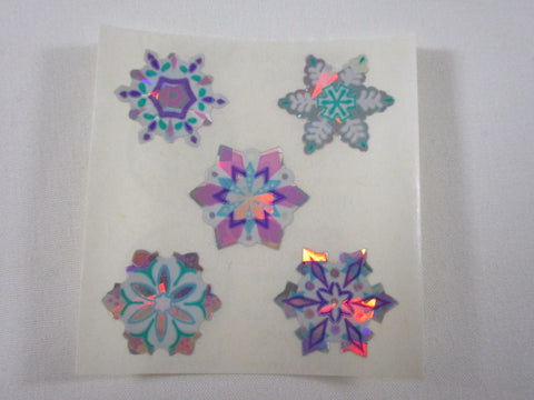 Sandylion Snow Flakes Glitter Sticker Sheet / Module - Vintage & Collectible