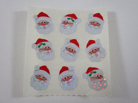 Sandylion Santa Christmas Glitter Sticker Sheet / Module - Vintage & Collectible