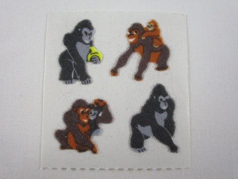 Sandylion Animal Gorilla Fuzzy Sticker Sheet / Module - Vintage & Collectible