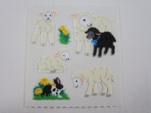 Sandylion Lamb Sheep Fuzzy Sticker Sheet / Module - Vintage & Collectible
