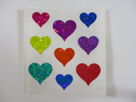 Sandylion Heart Glitter Sticker Sheet / Module - Vintage & Collectible - D - Scrapbooking