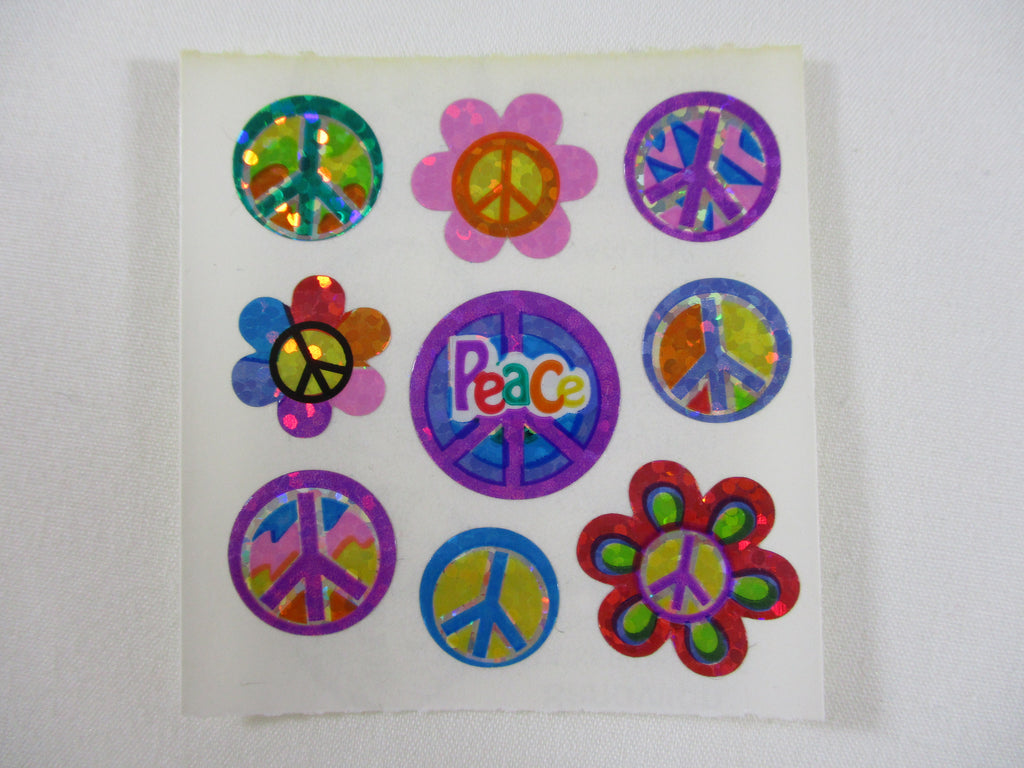 Sandylion Peace Glitter Sticker Sheet / Module - Vintage & Collectible