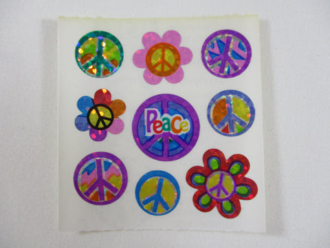 Sandylion Peace Glitter Sticker Sheet / Module - Vintage & Collectible