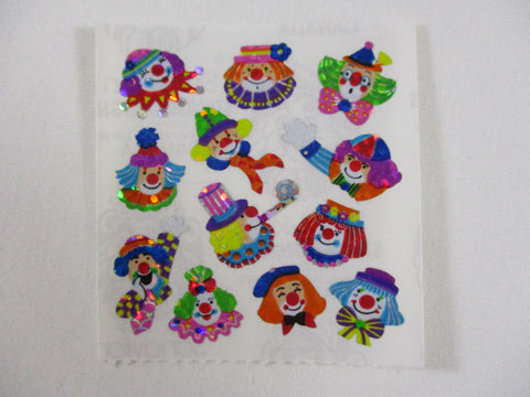 Sandylion Clown Glitter Sticker Sheet / Module - Vintage & Collectible