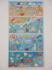 Cute Kawaii Kamio 4 Scenes Series Sticker Sheet -  Beach Vacation Sea Summer Fruit Fish Underwater Animal - for Journal Planner Craft Agenda Organizer Scrapbook