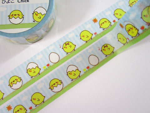 Cute Kawaii Saien Washi / Masking Deco Tape - Chick Egg Baby Chicken Pet Farm - for Scrapbooking Journal Planner Craft