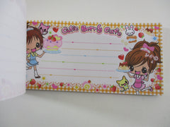 Cute Kawaii HTF Q-lia Girls Cutie Berry Coupon Style  3.25 x 6.75 Inch Notepad / Memo Pad - Stationery Designer Paper Collection - Vintage HTF