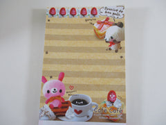 Cute Kawaii HTF Vintage Collectible Kamio Cafe Cafe 4 x 6 Inch Notepad / Memo Pad - Stationery Designer Paper Collection